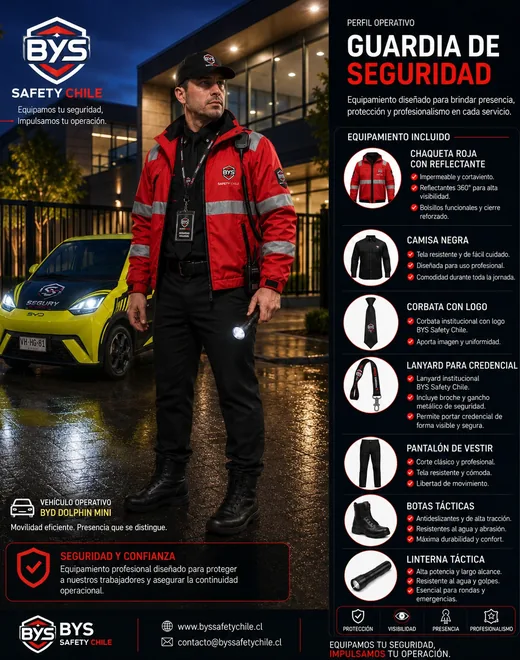 Indumentaria para guardia de seguridad BYS Safety Chile